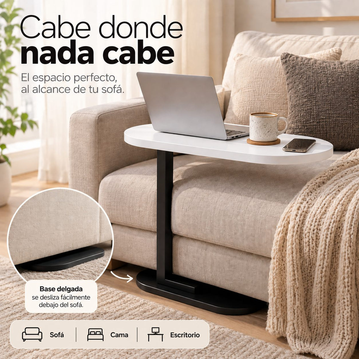 Mesa Auxiliar Multifuncional Tipo C